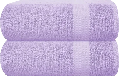 Vista 24 de GLAMBURG Juego de 2 Sábanas de Baño Extra Grandes de Algodón Premium de 700 GSM - 100% Algodón Peinado - 2 Sábanas de Baño 35x70 pulgadas - Calidad