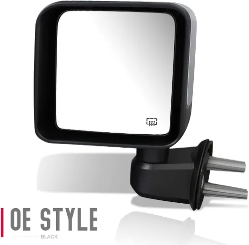 Vista 3 de DNA Motoring OEM-MR-CH1320391 - Espejo retrovisor plegable con calefacción, cubierta cromada, ajuste de potencia, compatible con Wrangler JK