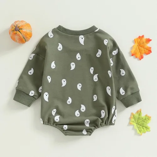 Vista 6 de Thorn Tree Sudadera de manga larga de Halloween para bebé, niño, niña, suéter de gran tamaño, cuello redondo, ropa de otoño e invierno