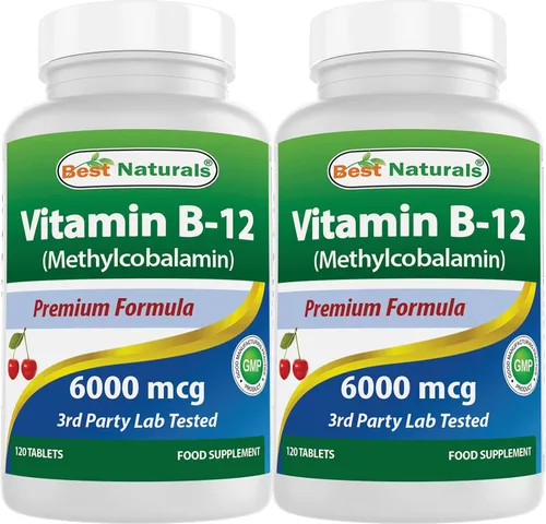 Vista 8 de Best Naturals Vitamina B-12 como metilcobalamina (metil B12), 6000 mcg comprimido, 60