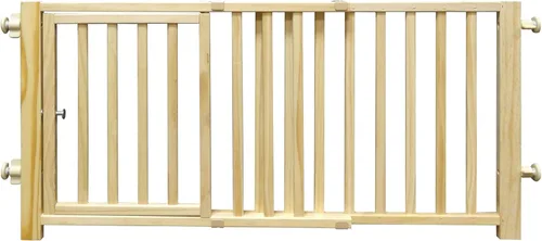 Vista 2 de Four Paws Puerta de madera para perros, 30-44 pulgadas de ancho por 18 pulgadas de alto