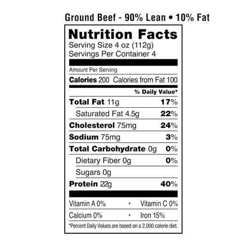 Vista 4 de Amazon Grocery, Carne molida, 90% magra/10% de grasa, 1 libra (marca previamente fresca, el embalaje puede variar)