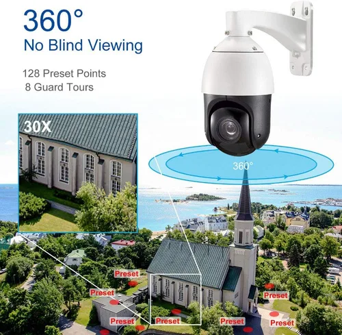 Vista 3 de EVERSECU Cámara de seguridad PTZ de crucero automático de 2 MP con zoom óptico HD 4 en 1 TVI/AHD/CVI/CVBS videovigilancia - Escaneo