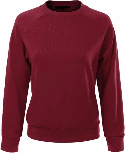 Vista 59 de MixMatchy Sudadera básica suave y cómoda de forro polar con cuello redondo para mujer
