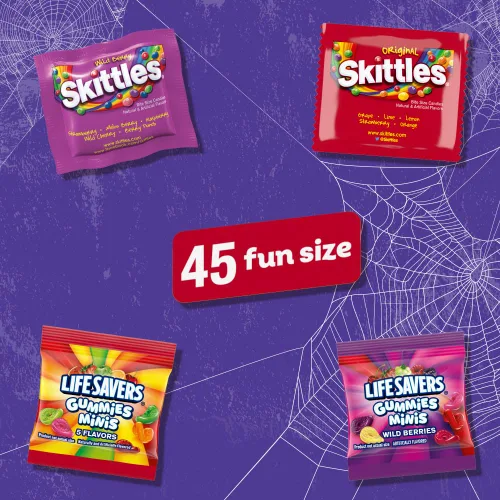 Vista 3 de Skittles & Life Savers - Variedad de azúcar mixta, bolsa de pie para Halloween, 19.9 onzas cada uno
