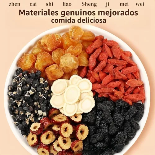 Vista 2 de Té de ginseng, mora, bayas de Goji y Longan, 4.23 onzas (4.23 oz por porción)