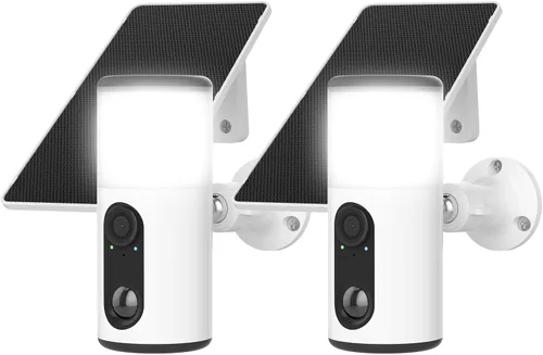 Vista 10 de ARCCTV Cámara de reflector con panel solar, cámaras de seguridad alimentadas por batería de 4MP para seguridad del hogar, audio de 2 vías, sensor