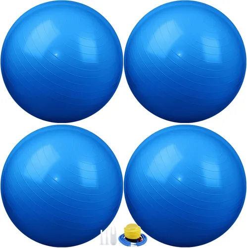 Vista 13 de Leyndo 4 pelotas de ejercicio de yoga de 26 pulgadas, para pilates, embarazo, parto, fitness, con bomba rápida, antiestallido, para mejorar