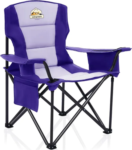 Vista 16 de Colegence Sillas de Camping Plegables de Tamaño Grande - Soporte de 450 LBS Silla de Campamento de Servicio Pesado con Cojín Acolchado, Sillas