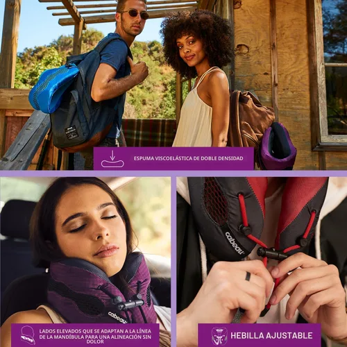 Vista 3 de Cabeau Almohada Cervical de Viaje de Enfriamiento para Vuelos de Larga Distancia – Evolution Cool – Espuma Viscoelástica de Soporte con Rejillas