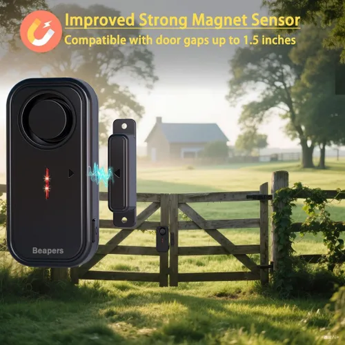 Vista 3 de Alarma de seguridad personal impermeable para puerta/ventana, IP66 resistente al agua con control remoto, 113 dB, modo alarma/timbre, espaciado