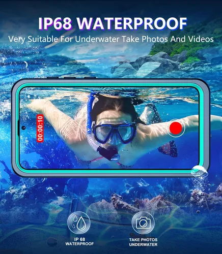 Vista 173 de Temdan - Funda impermeable diseñada para iPhone 12, protector de pantalla y cámara integrado IP68 bajo el agua, cuerpo completo, a prueba de caídas