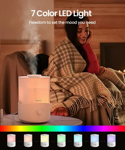 Vista 7 de Humidificadores Pharata para Recámara Habitación Grande, Humidificador de Niebla Fría de 2.5L con Difusor de Aceite Esencial, Humidificador