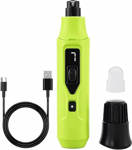 Vista 11 de Tife Molinillo de uñas para perros de 7 velocidades con luz LED, USB-C recargable (rosa)