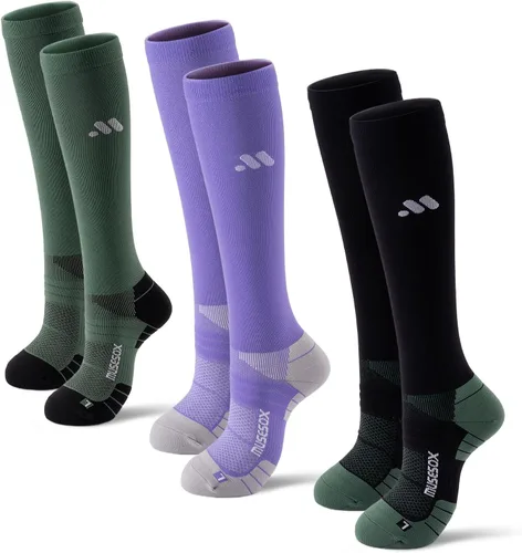 Vista 14 de Calcetines de compresión para mujeres y hombres, soporte de 15-20 A01-negro/gris/verde