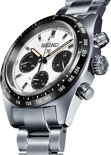 Vista 3 de Seiko Prospex Speedtimer Solar Cronógrafo deportivo con esfera blanca SSC813P1