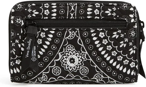 Vista 2 de Vera Bradley Cartera de algodón Turnlock para mujer con protección RFID