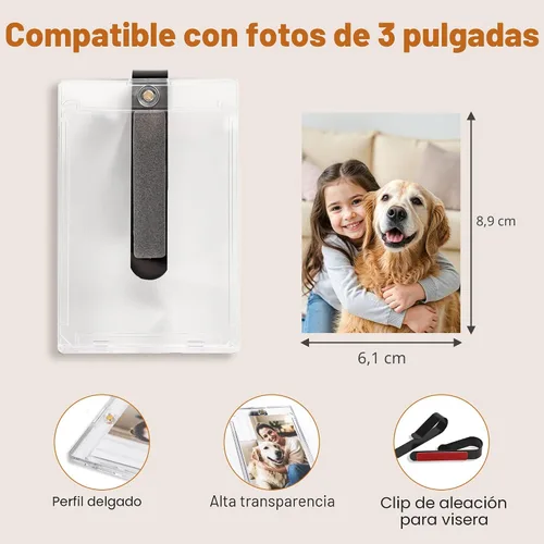 Vista 2 de Yuoyar 4 soportes magnéticos para fotos de automóvil para visera, soporte para fotos de automóvil con clips para una fácil visualización, marco