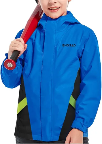 Vista 4 de Chaqueta de esquí impermeable para niños, abrigo de nieve cálido para invierno, con capucha, forro polar resistente al viento