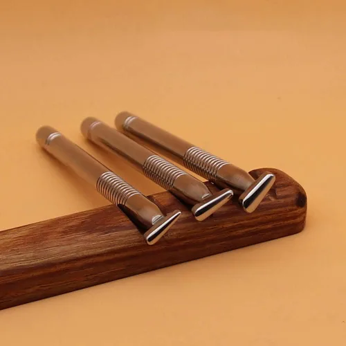 Vista 3 de Herramienta de estampado de cuero de acero inoxidable 304, herramientas profesionales de sello para tallar punzón de cuero, bricolaje LeatherCrafts