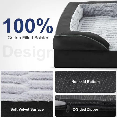 Vista 4 de FURTIME Cama Ortopédica para Perros para Perros Pequeños - Camas de Sofá para Perros Pequeños Lavables, Cama de Sofá de Espuma de Apoyo