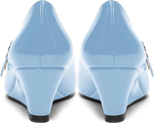 Vista 4 de SHOWFOREST Zapatos de tacón bajo con hebilla de punta redonda para mujer, con correa ajustable y correa ajustable, 2 pulgadas