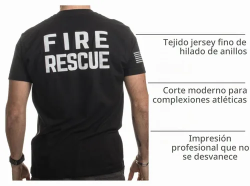 Vista 4 de Fire & Rescue Maltese Cross Firefighter Fire Honor & Courage - Camiseta para hombre y mujer