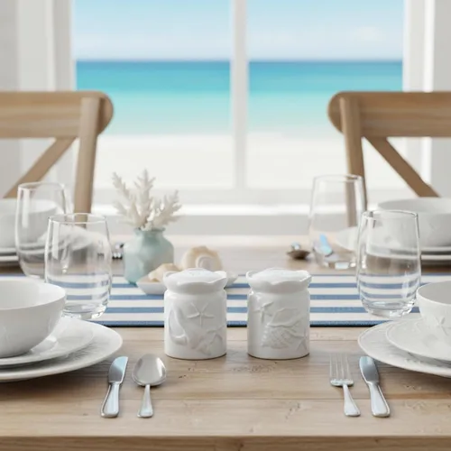 Vista 2 de Blue Sky Clayworks 20772 Laguna Coastal - Salero y pimentero (2 unidades), color azul