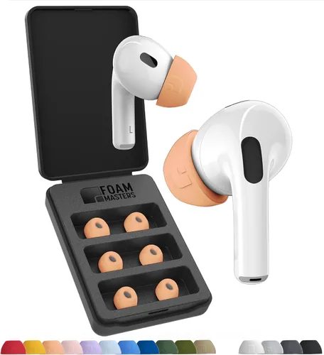 Vista 13 de Foam Masters - Almohadillas de espuma viscoelástica ultra premium para AirPods Pro de 1ª y 2ª generación 3 pares Nueva versión Ajuste seguro