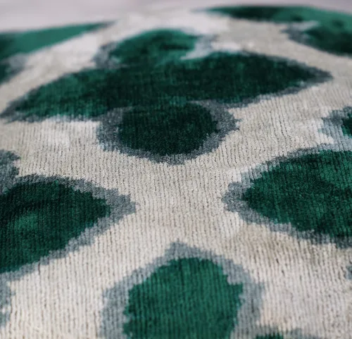 Vista 7 de CANVELLO -Exquisita almohada de plumón/cojín: almohadas de plumas elegancia y arte Almohadas icónicas con diseño Ikat Seda de terciopelo suave