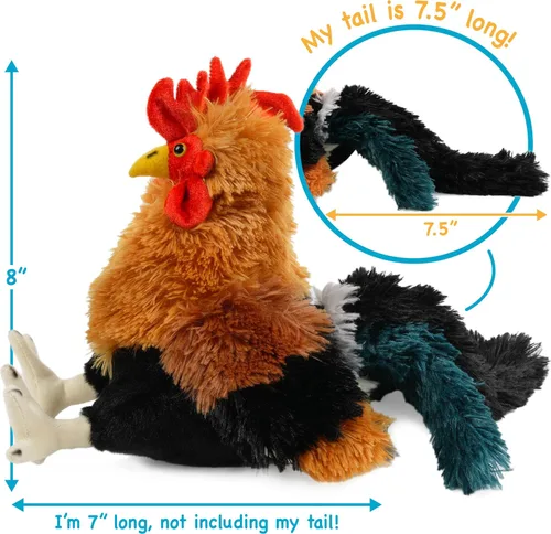 Vista 4 de TigerHart Riley The Rooster - Peluche de pollo de 8 pulgadas