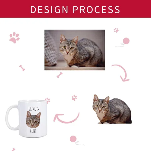 Vista 6 de Taza de café personalizada para gatos, taza de foto de gato personalizada, taza de café de tía de gato, taza de café personalizada para mascotas