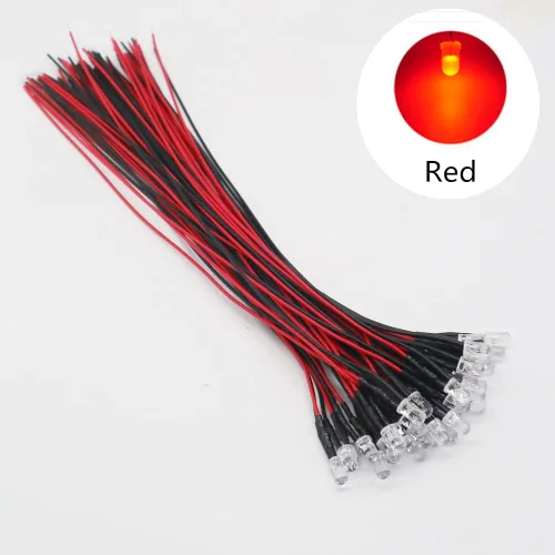 Vista 5 de 20 unids/lote DC12V F5mm 7.9 in redondo precableado agua claro LED lámpara bombilla pre-cableado emisor diodos para bricolaje decoración del hogar