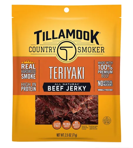 Vista 15 de Tillamook Country Smoker Carne seca de madera dura ahumada con miel, 2.5 onzas (Paquete de 12)