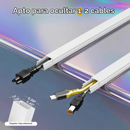 Vista 2 de Kit de ocultador de cable de 113.4 pulgadas, cubiertas de cable para 1 cable en la pared, cubiertas de alambre autoadhesivas para cables