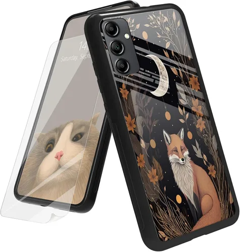 Vista 66 de Funda para Samsung Galaxy A12 5G con protector de pantalla, parte trasera de vidrio templado + TPU de silicona suave que absorbe los golpes