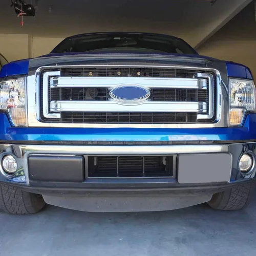 Vista 9 de GRAND ORANGE Panel de rejilla inferior negro compatible con camioneta Ford F150 2009-2014.