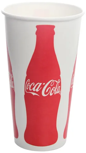 Vista 4 de Karat C-KCP16 - Vaso de papel frío (3.543 in de diámetro), estampado "Coca-Cola" (paquete de 1000)