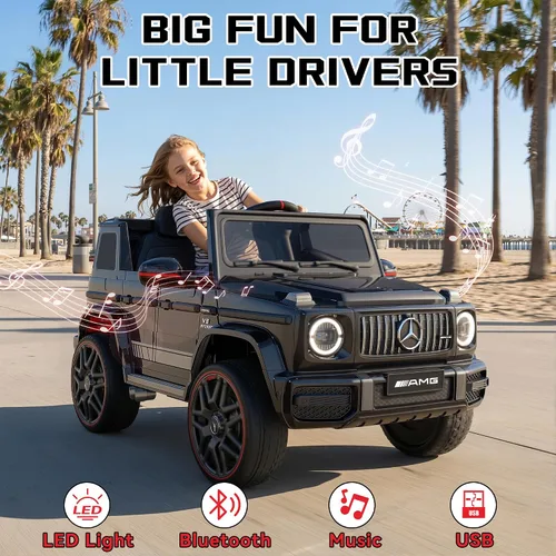 Vista 5 de Mercedes-Benz G63 - Coche eléctrico para niños, 12 V, con control remoto Negro