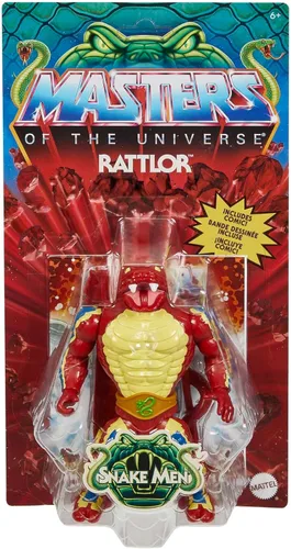 Vista 6 de Masters of the Universe Origins Figura de acción y accesorio, Rise of Snake Men Rattlor, articulación y mini libro de cómics, 5.5 pulgadas