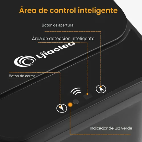 Vista 5 de Cubo de Basura Negro para Baño de 2.6 Galones, Basurero con Sensor de Movimiento Automático Sin Contacto, Cubo de Basura Pequeño Inteligente