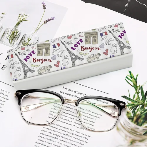 Vista 6 de I Love Paris - Estuche para gafas unisex, caja protectora portátil a la moda, contenedor para gafas