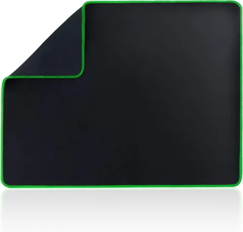 Vista 12 de Wolaile Alfombrilla de mouse para computadora de juegos con borde cosido negro, 18 x 14 pulgadas