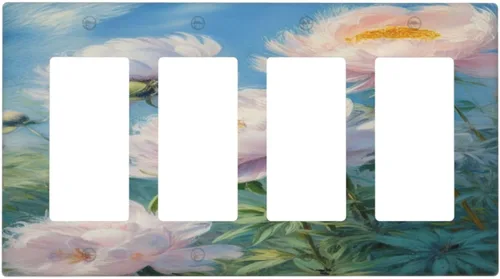 Vista 36 de Cubiertas de Interruptor de Luz Artísticas Decorativas Boho Figura Abstracta Interruptor de Pared Único Placa de Interruptor Decorativo Placa