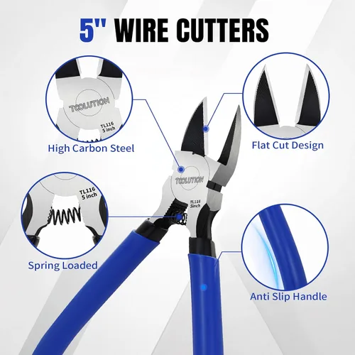 Vista 3 de 3-Piece Pliers Set - 5 Inch Flush & Wire Cutters & Needle Nose Pliers