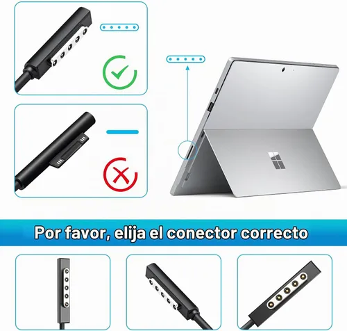 Vista 4 de Cargador adaptador de CA de 48 W 12 V 3.58 A para Microsoft Surface Pro 2 Surface Pro 1 Surface RT, no para suface Pro5 Pro4 Pro3 GO GO2 GO3