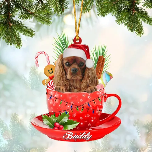 Vista 49 de Alaskan Malamute - Adorno de tetera de perro sentado en una tetera de Navidad, adorno de Navidad con nombre personalizado, adorno de automóvil