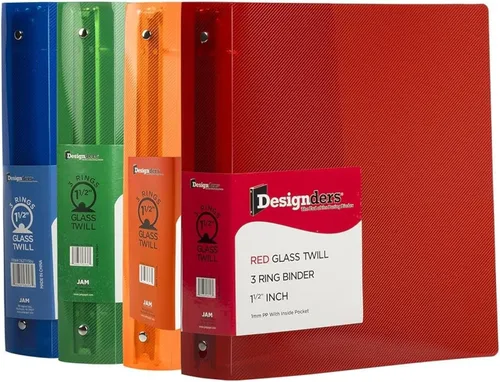 Vista 9 de JAM Paper - Carpeta de plástico de 1 pulgada, carpeta naranja de 3 anillas, se vende individualmente