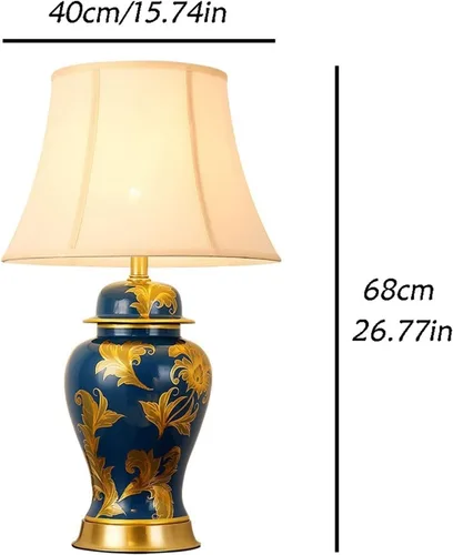 Vista 2 de BGGJJ Lamp for Desk Indoor Retro Ceramic Table Lamp Living Room Sofa Coffee Table Decorative Light Bedroom Desktop Bedside Table Lamp Desk Lamps for