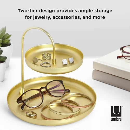 Vista 4 de Bandeja para accesorios en niveles de Umbra, Brass, L